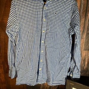 Vineyard Vines Blue and White Checkered Men's Shirt